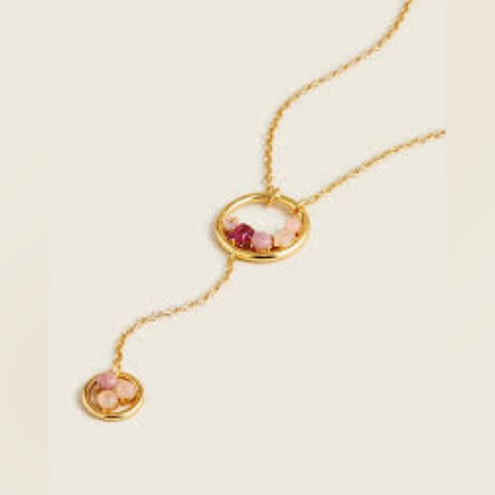 J. Crew Nested mixed-stone lariat necklace